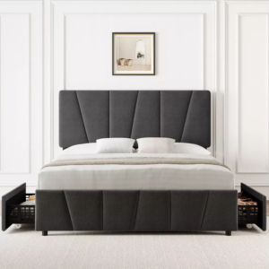 Bright Upholstered Platform Bed Frame