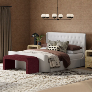 Rika Upholstered Wingback Bed