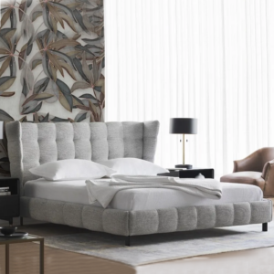 Serene Upholstered Bed with Tufted Headboard