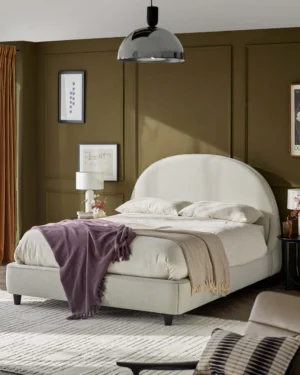 Infinity Ivory Fabric Double Bed