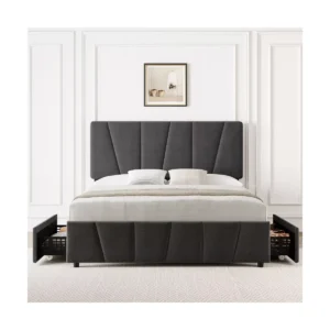 Bright Upholstered Platform Bed Frame