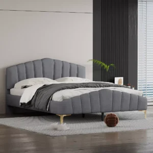 Arctic Velvet Platform Bed