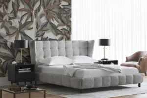 Serene Upholstered Bed with Tufted Headboard