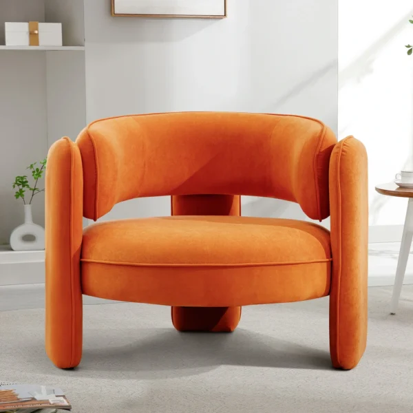 Modern Velvet Accent Chair with Armrests