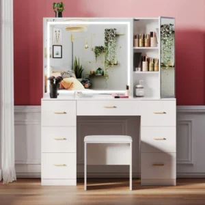 Modern Vanity Set with Lighted Mirror