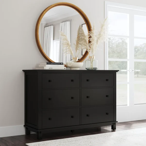 Modern Black Wood Dresser