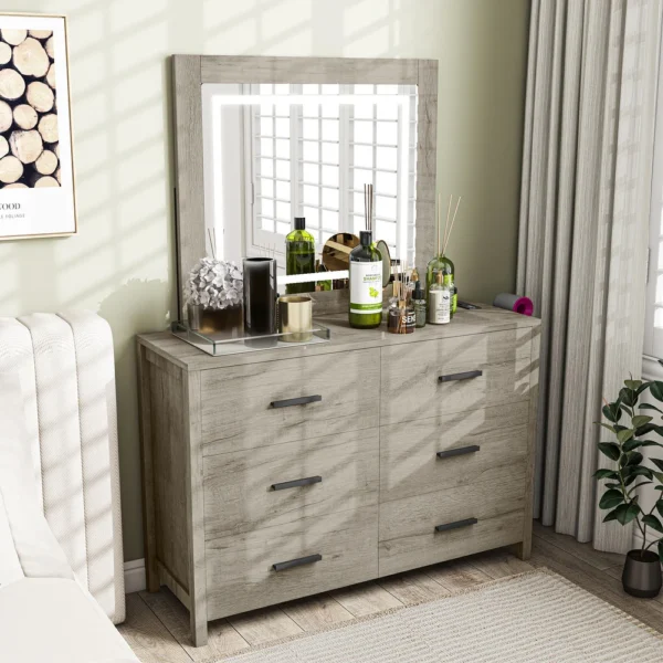 Glitz Dresser with Mirror 6-Drawer