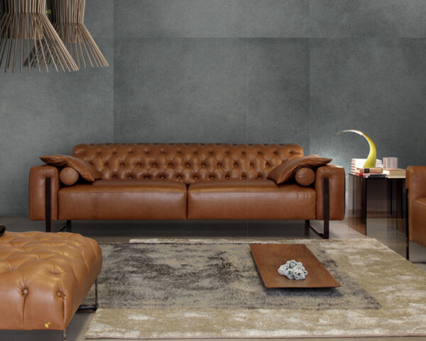 Refine Leather Tufted Sofa