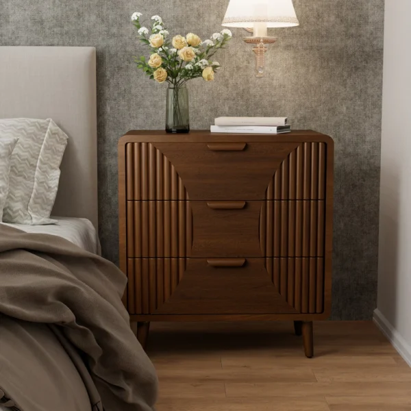 Modern Brown Nightstands with Drawers