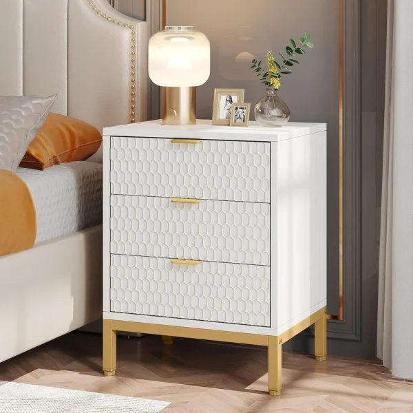 Bedside Table with 3 Drawers