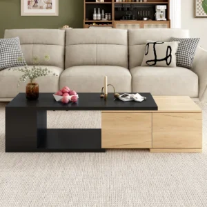 Extendable Coffee Table with 2 Storage Drawers