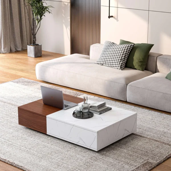 Modern Style Walnut Coffee Table