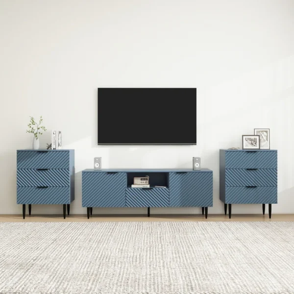 Wave Pattern TV Console