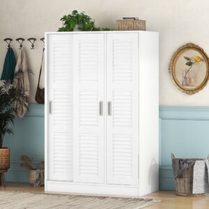 3-Door Wardrobe with Storage Shelves