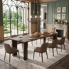 large wood dining table