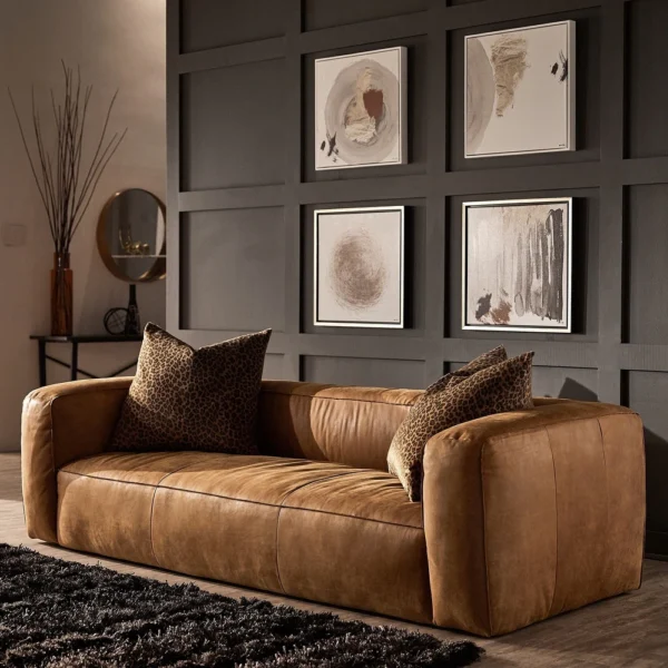 Outback Tan Leather Sofa