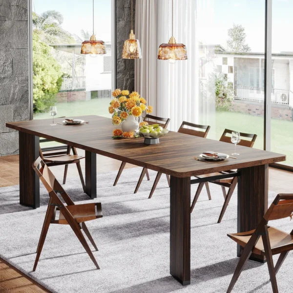 78 inch Large Wood Dining Table