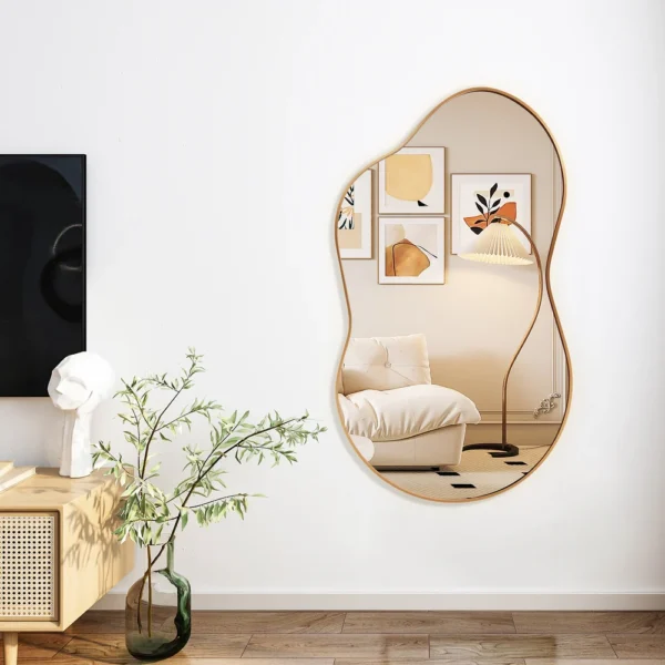 Alloy Framed Wall Mirror Wavy