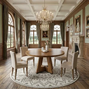 Classic Round Dining Table With 4 Chairs