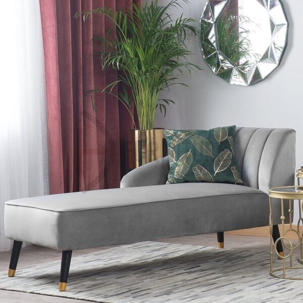 Velvet Fabric Chaise Longue Sofa