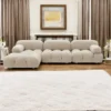 Natural Soft Velvet Bubble L-Shaped Sectional Sofa