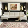 Elaraire Modern Comfortable 6-Seater Sectional Majlis Sofa Set In Soft Fabric