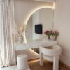 Luxury Floating Dressing Table with LED Mirror & Storage