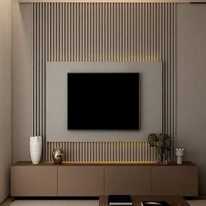 Modern Wall-Mounted TV Unit with LED Backlight