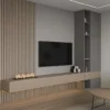 Modern Floating TV Unit with Wall Panel & Storage