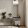 Wall-Mounted Dressing Table with Mirror and Cabinet