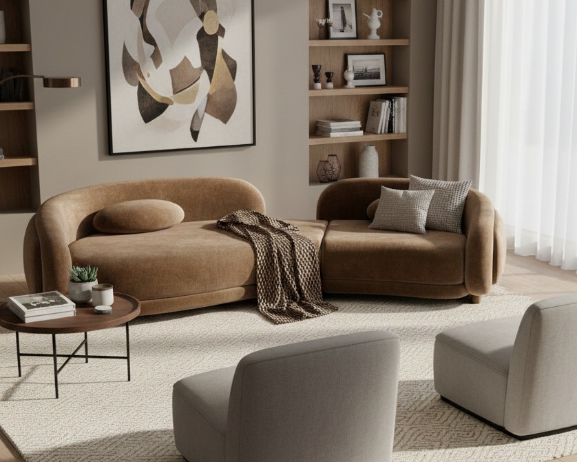 Veluvi Curve Sectional Sofa