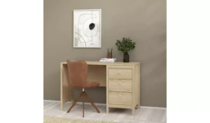 OakLine Vista Study Desk with 3-Drawer Storage