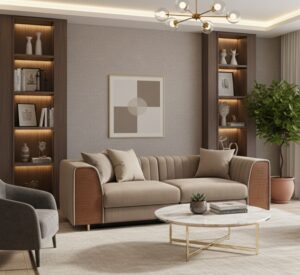 VelviCraft Channel-Back Luxe Sofa