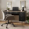 NoirStripe Luxe Storage Study Desk – LP Furnishing