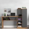 NeoSmart Study Table with Bookshelf & Side Storage Cabinet