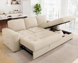 Sofa Cum Bed IvoryLift Storage Plus