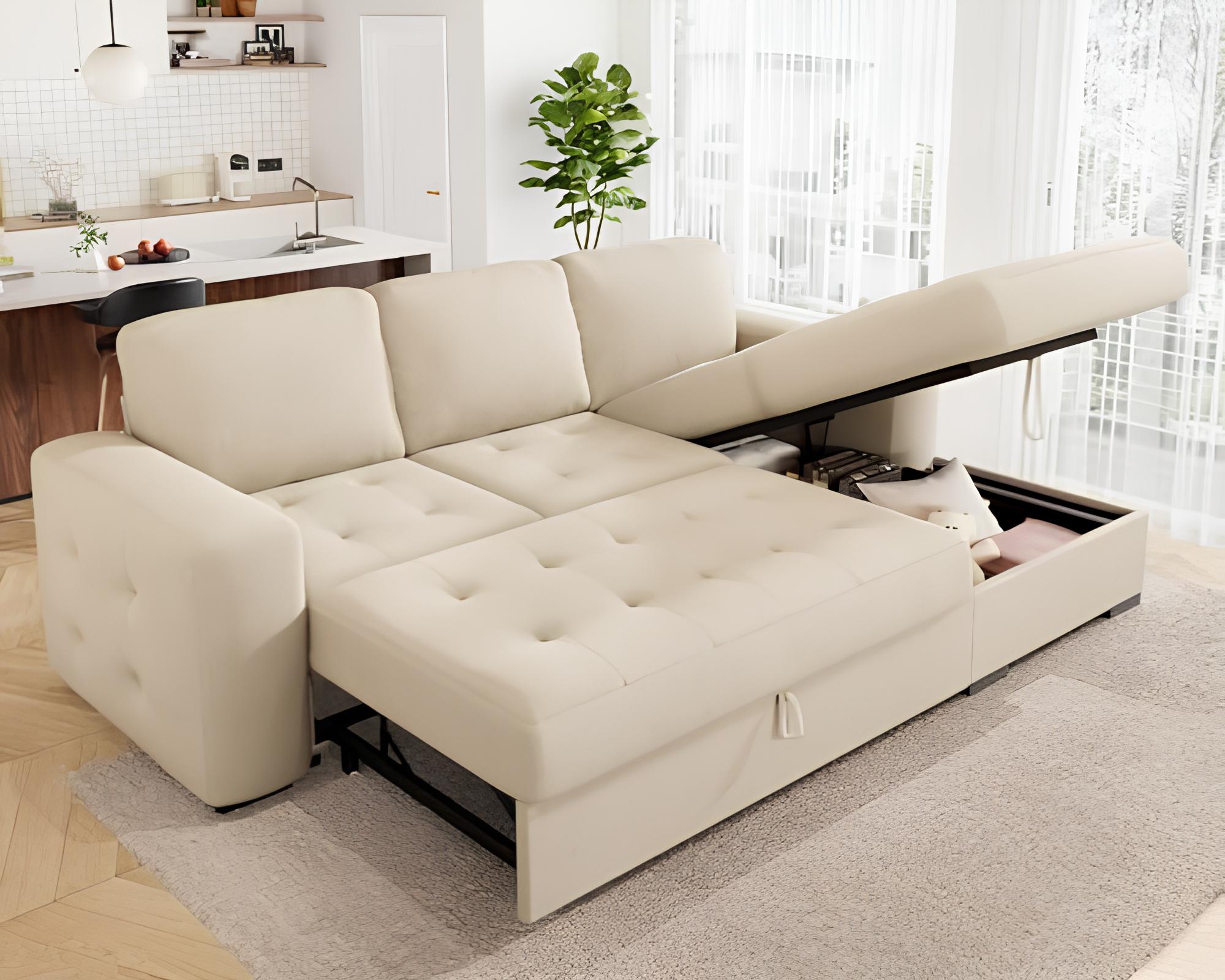 Sofa Cum Bed IvoryLift Storage Plus