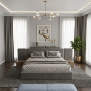 Plushara High Headboard Bed