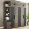 Elrio Storage Wardrobe with Display Shelves