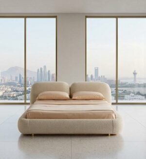 Elsia Minimal Curve Bouclé Bed