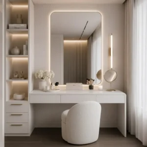 Aamsi Vanity Table with LED Mirror and Storage