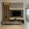 Aasly TV Console with Wood Slat Panel
