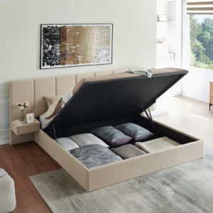 Aasir Hydraulic Storage Bed with Panel Headboard