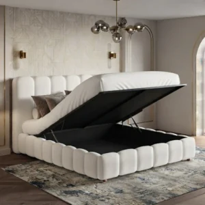 Channel Tufted Hydraulic Storage Bed