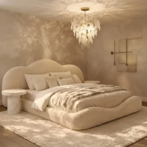 Cloud-Shaped Upholstered Bed