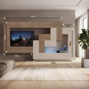 Aalix Asymmetrical Storage TV Wall Unit