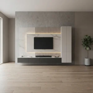 4 Lower Storage Drawers TV Unit with Back Panel