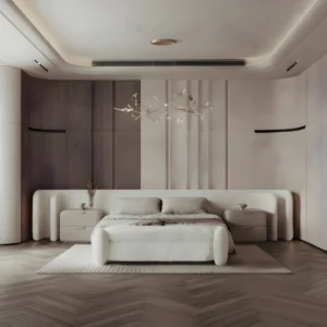Aadelle Grand Curved Wingback Bed