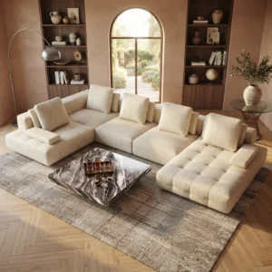 Aadeno Grand Tufted U-Shape Sofa