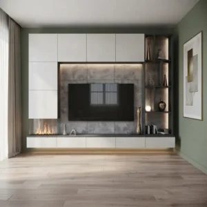 Aadixo Storage TV Wall Unit with Display Shelves